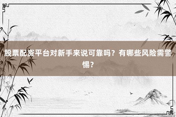 股票配资平台对新手来说可靠吗？有哪些风险需警惕？