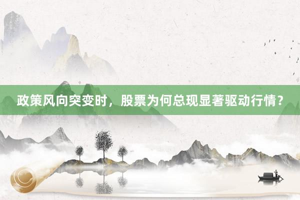 政策风向突变时，股票为何总现显著驱动行情？