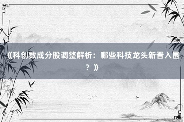 《科创数成分股调整解析：哪些科技龙头新晋入围？》