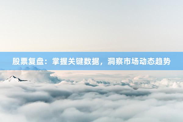 股票复盘：掌握关键数据，洞察市场动态趋势