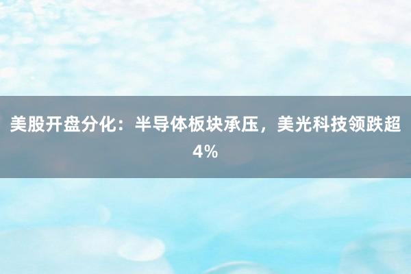 美股开盘分化：半导体板块承压，美光科技领跌超4%