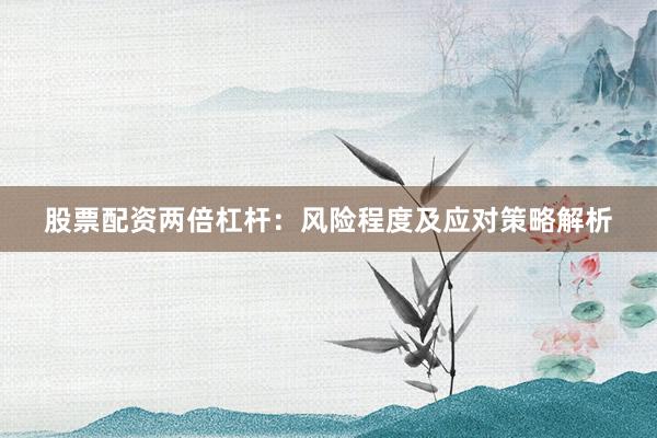 股票配资两倍杠杆：风险程度及应对策略解析