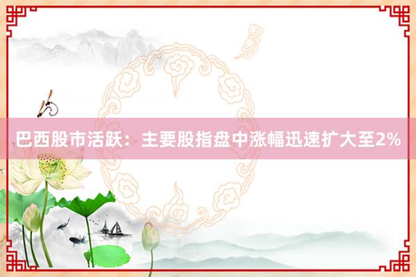 巴西股市活跃：主要股指盘中涨幅迅速扩大至2%