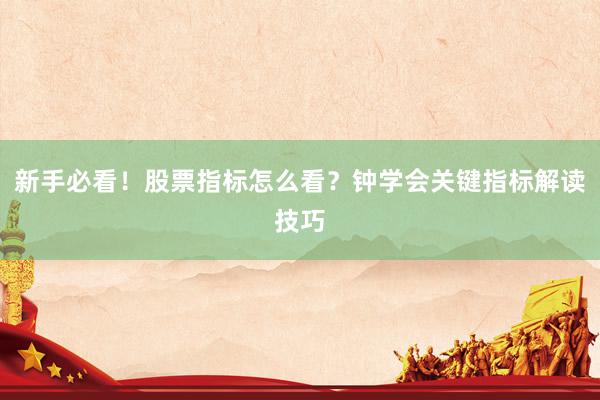新手必看！股票指标怎么看？钟学会关键指标解读技巧