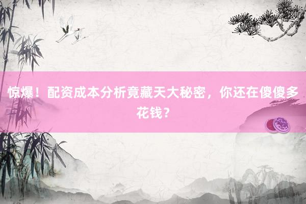 惊爆！配资成本分析竟藏天大秘密，你还在傻傻多花钱？