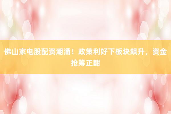 佛山家电股配资潮涌！政策利好下板块飙升，资金抢筹正酣