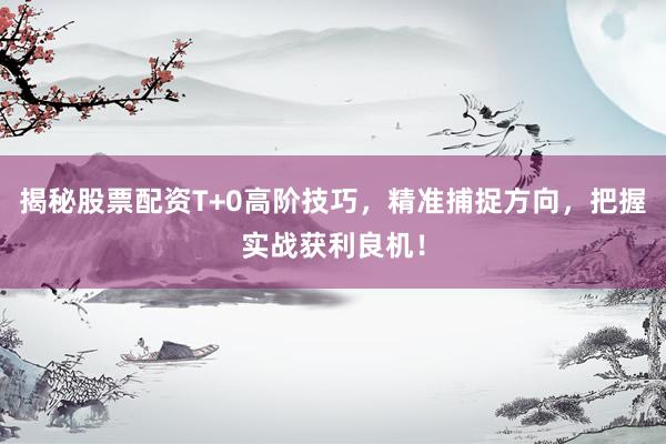 揭秘股票配资T+0高阶技巧，精准捕捉方向，把握实战获利良机！
