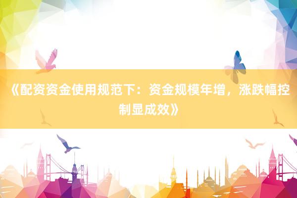 《配资资金使用规范下：资金规模年增，涨跌幅控制显成效》